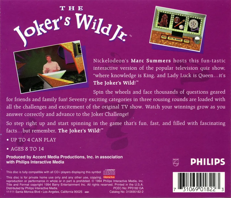 The Joker's Wild Jr box back