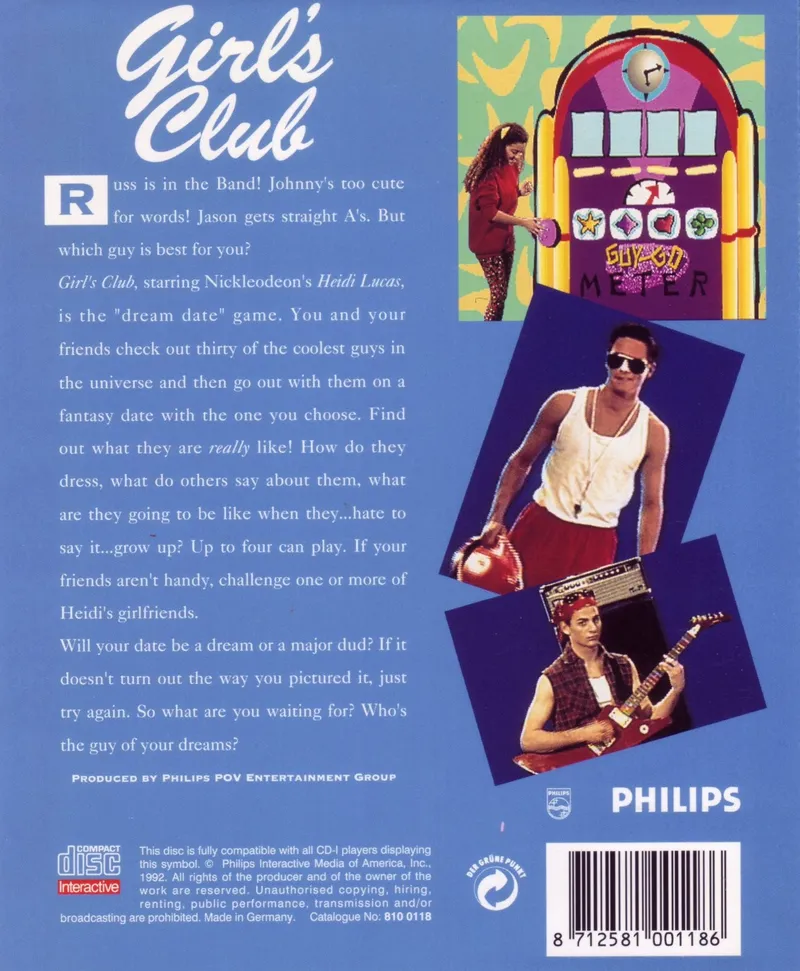 Girl's Club: The Fantasy Dating Game box back