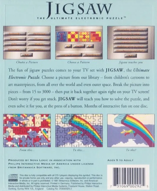 Jigsaw: The Ultimate Electronic Puzzle box back