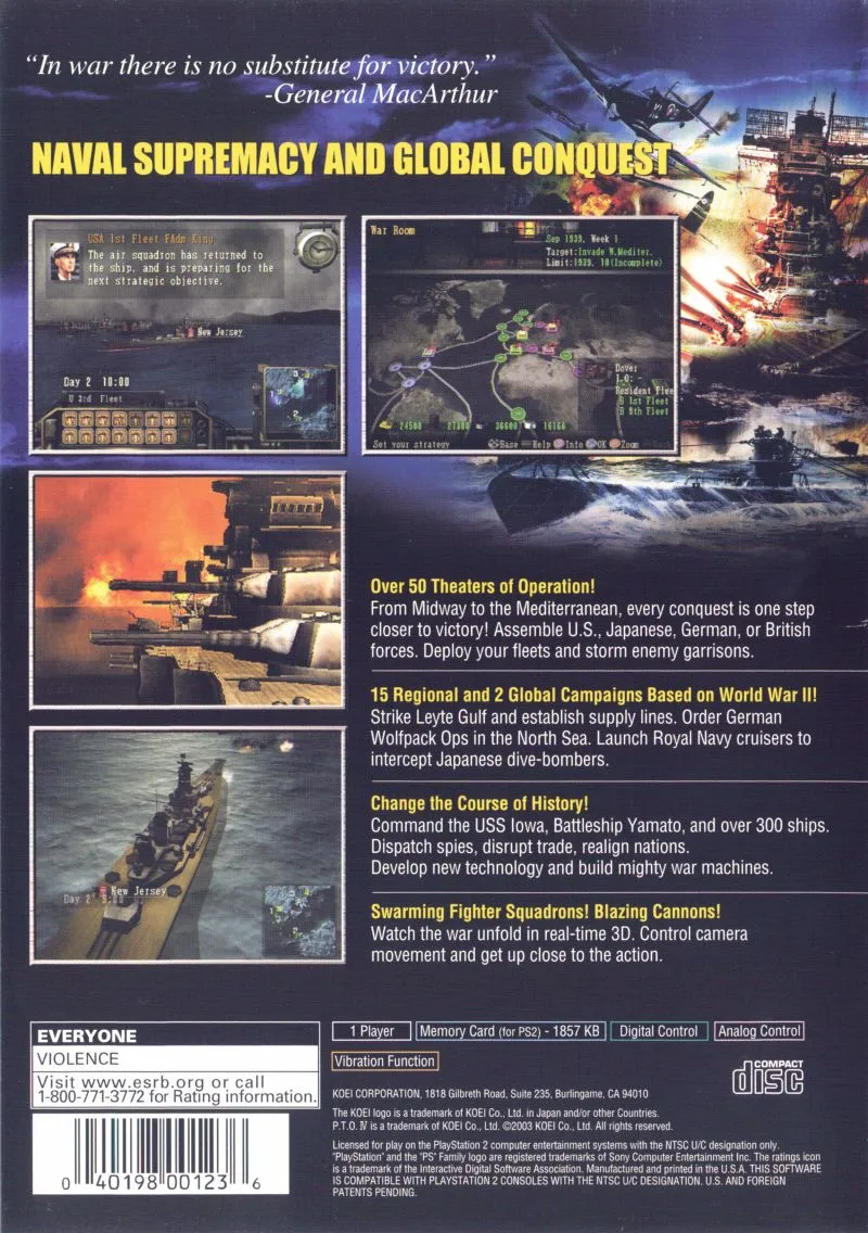 P.T.O. IV: Pacific Theater of Operations .bin box back