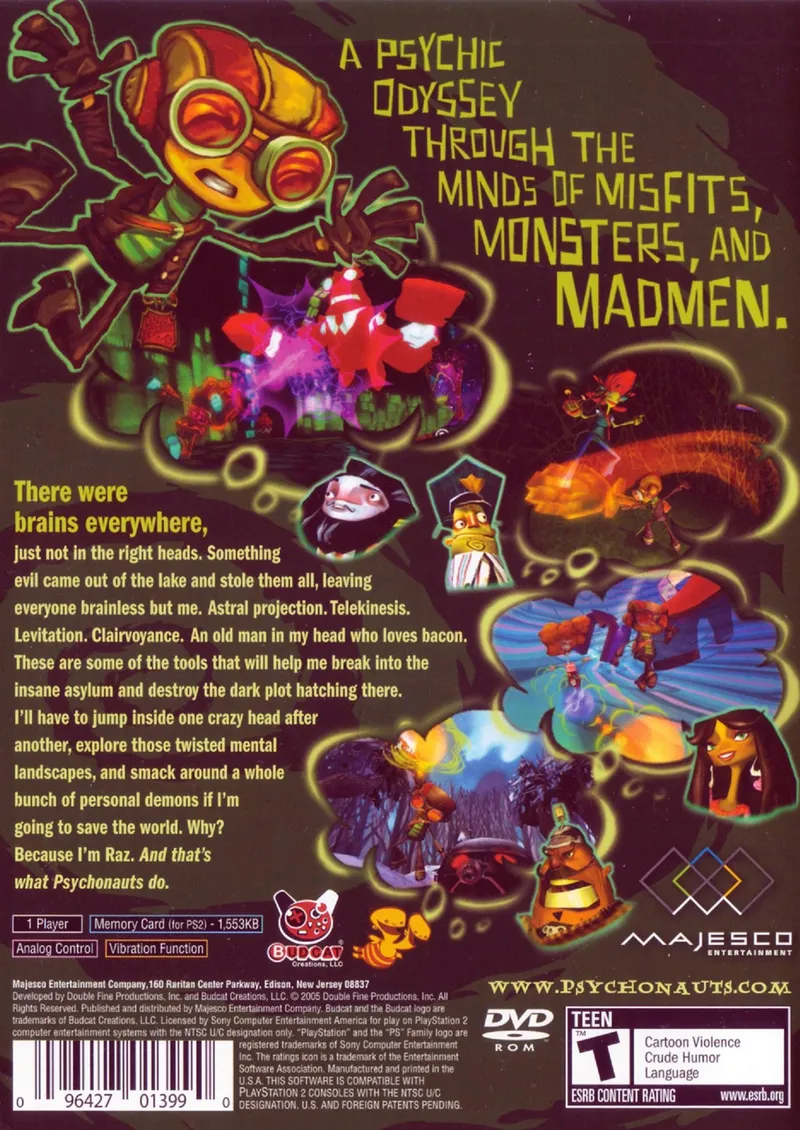 Psychonauts box back