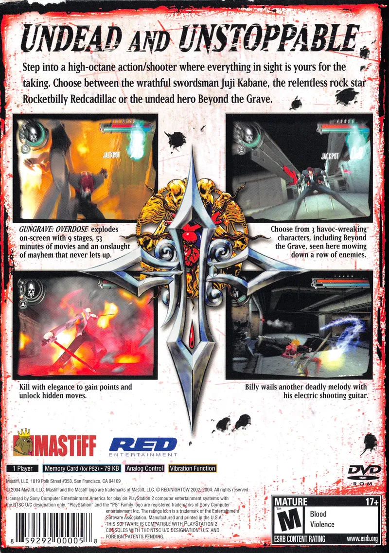 Gungrave: Overdose box back
