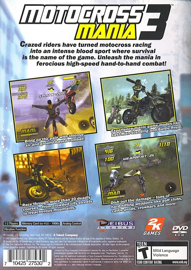 Motocross Mania 3 box back