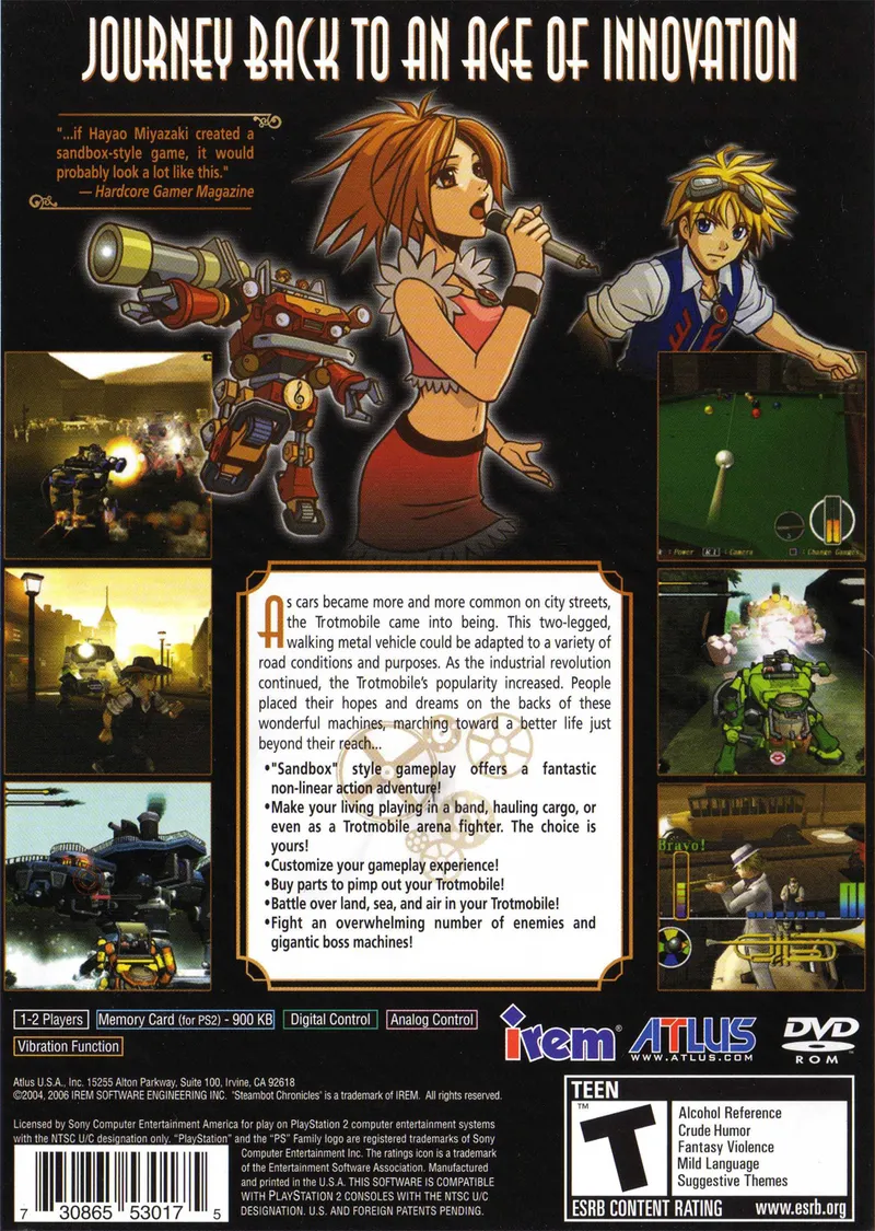 Steambot Chronicles box back