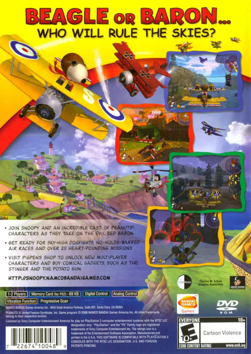 Snoopy vs. the Red Baron box back
