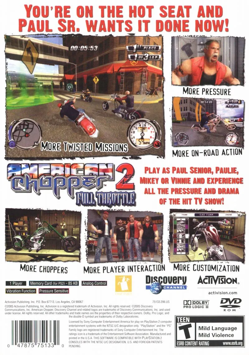 American Chopper 2: Full Throttle box back