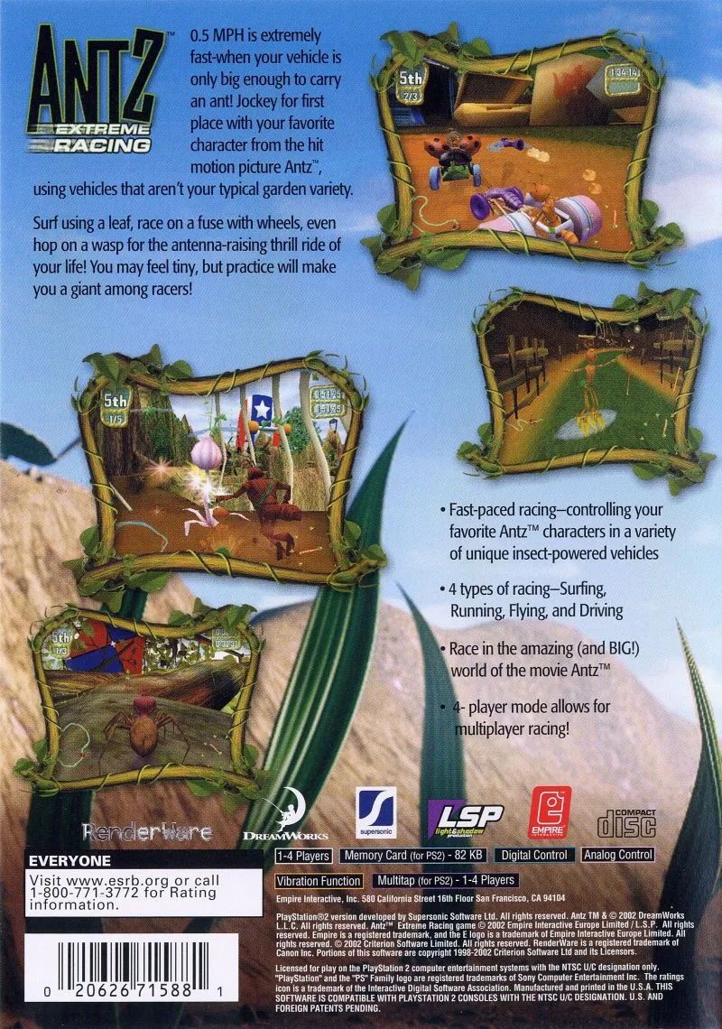 Antz Extreme Racing box back