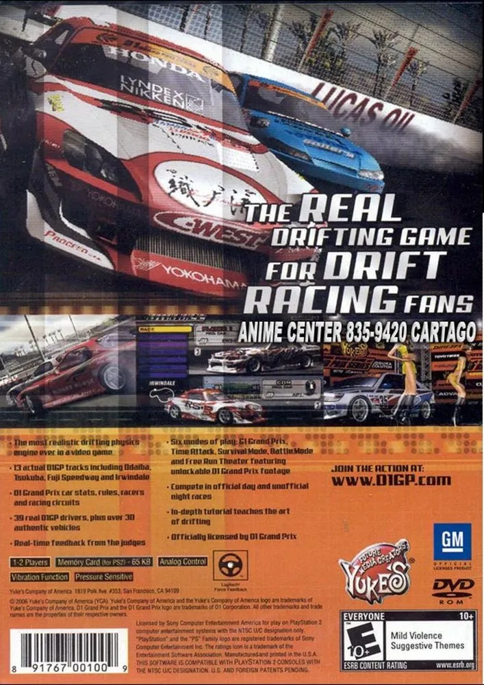 D1 Professional Drift Grand Prix Series box back