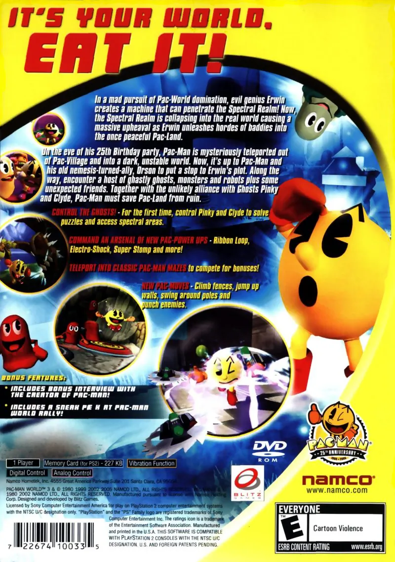 Pac-Man World 3 box back