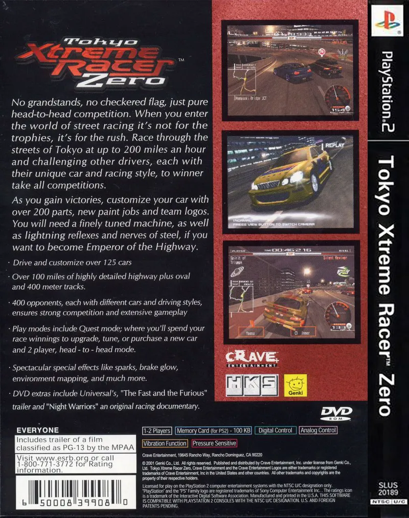 Tokyo Xtreme Racer: Zero box back