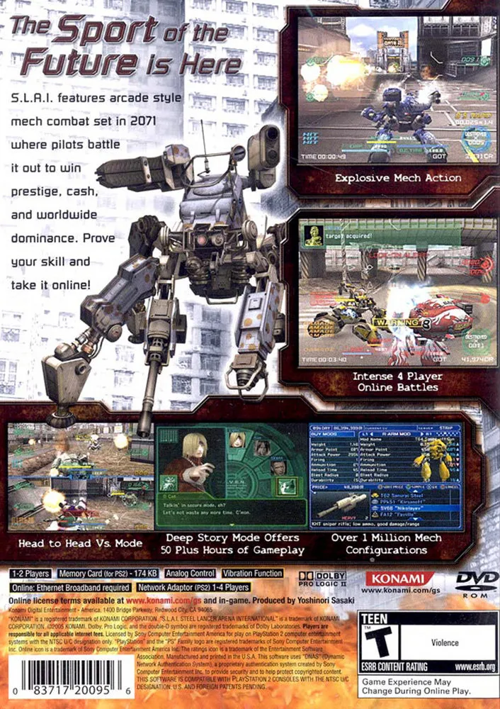 S.L.A.I.: Steel Lancer Arena International box back