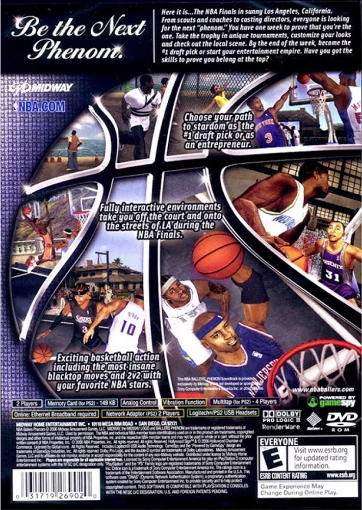 NBA Ballers: Phenom box back