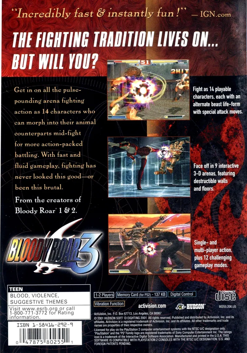 Bloody Roar 3 box back