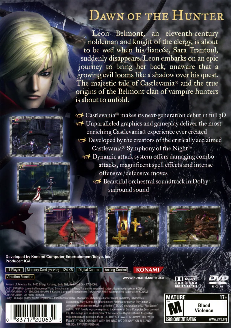Castlevania: Lament of Innocence box back