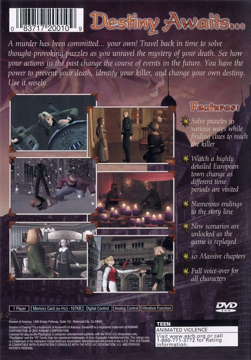 Shadow of Destiny box back