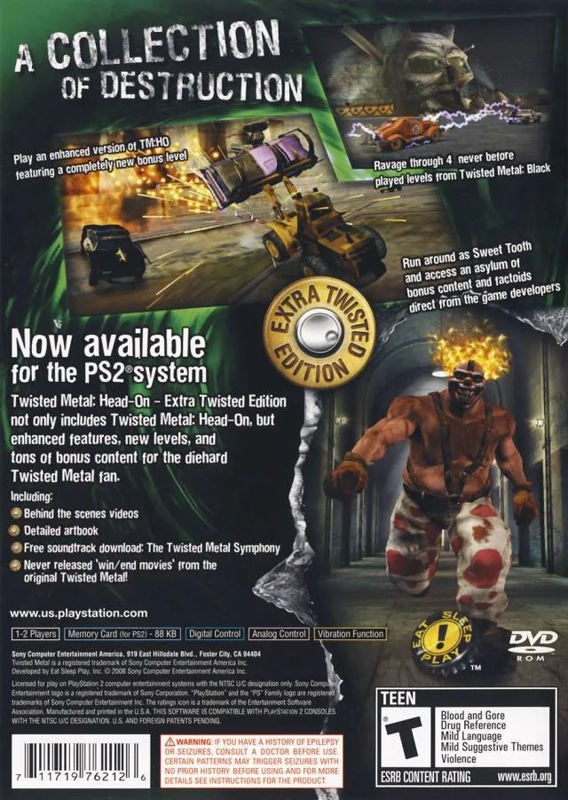 Twisted Metal: Head-On: Extra Twisted Edition box back