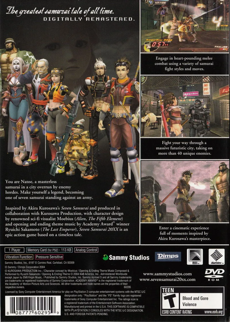 Seven Samurai 20xx box back