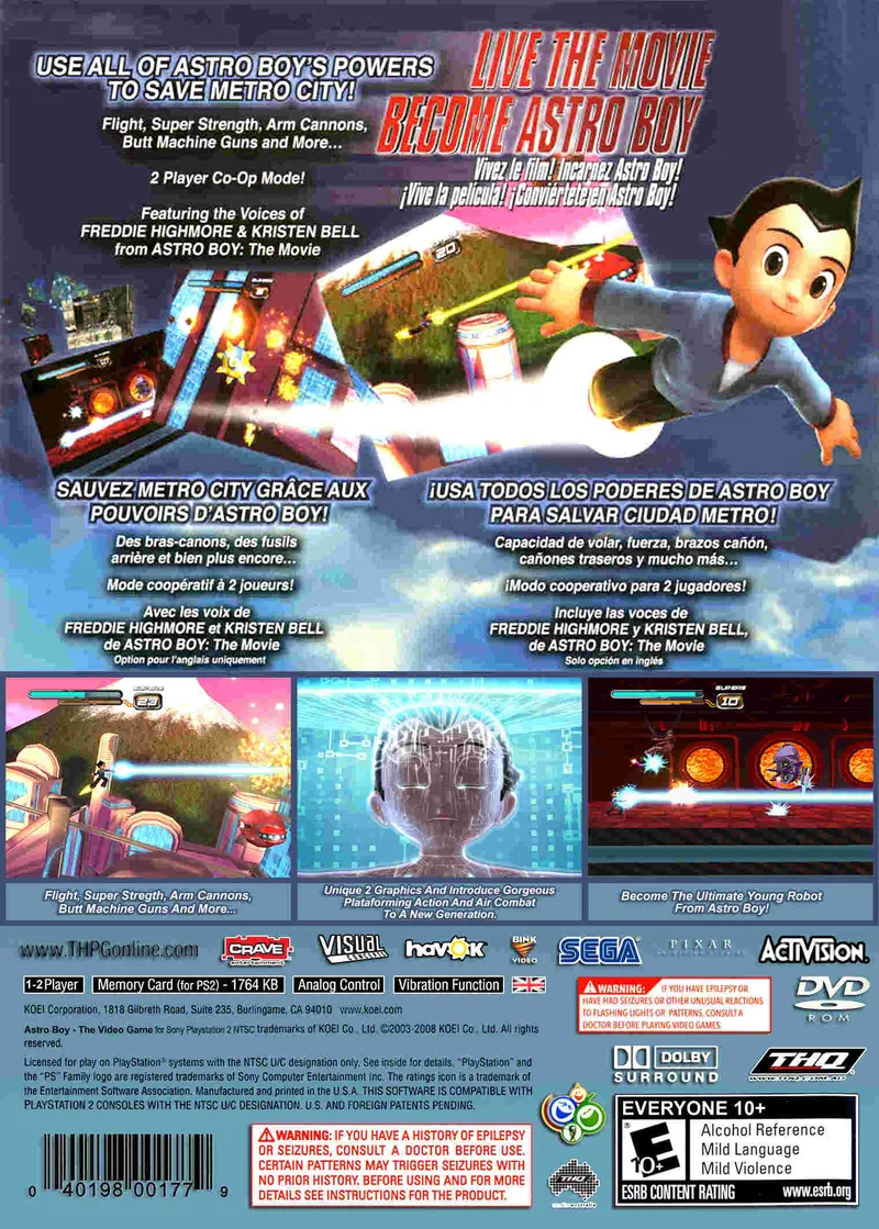 Astro Boy: The Video Game box back