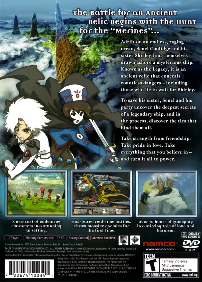 Tales of Legendia box back