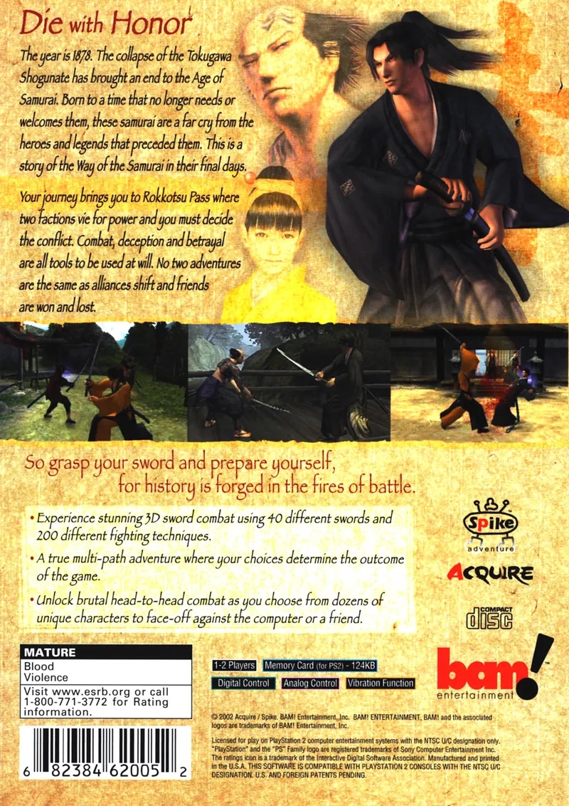 Way of the Samurai box back
