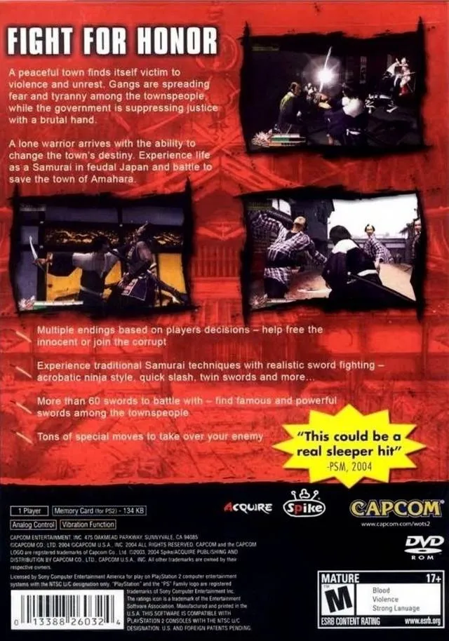 Way of the Samurai 2 box back