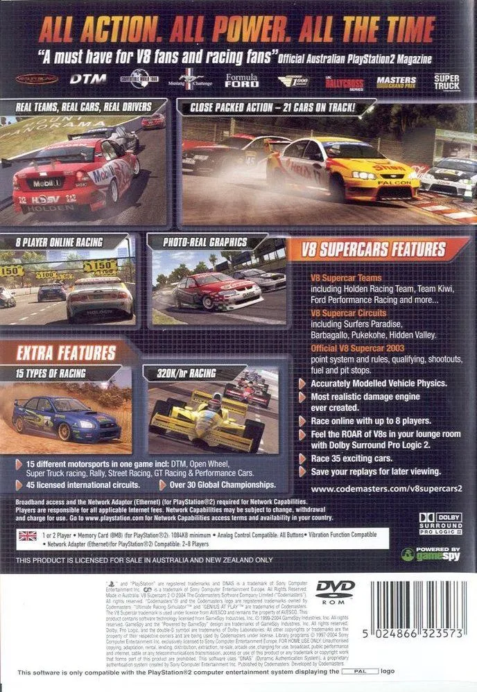 TOCA Race Driver 2 box back