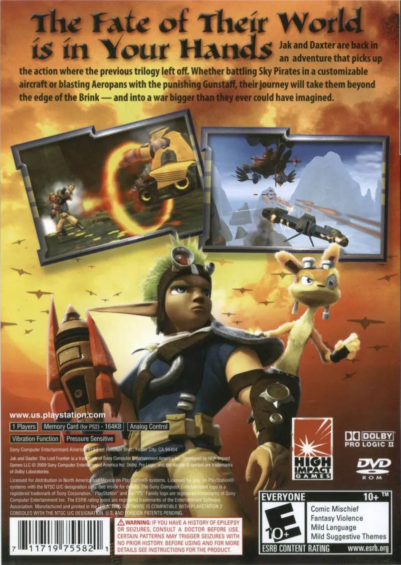 Jak and Daxter: The Lost Frontier box back