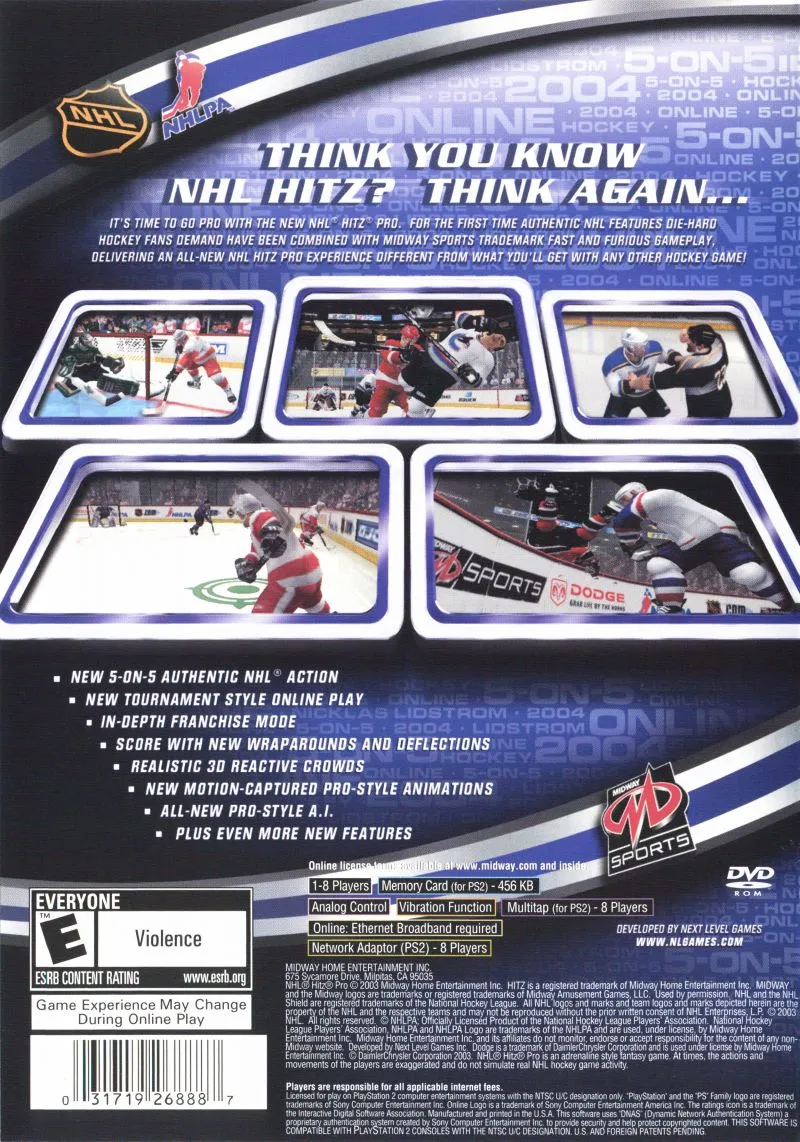 NHL Hitz Pro box back