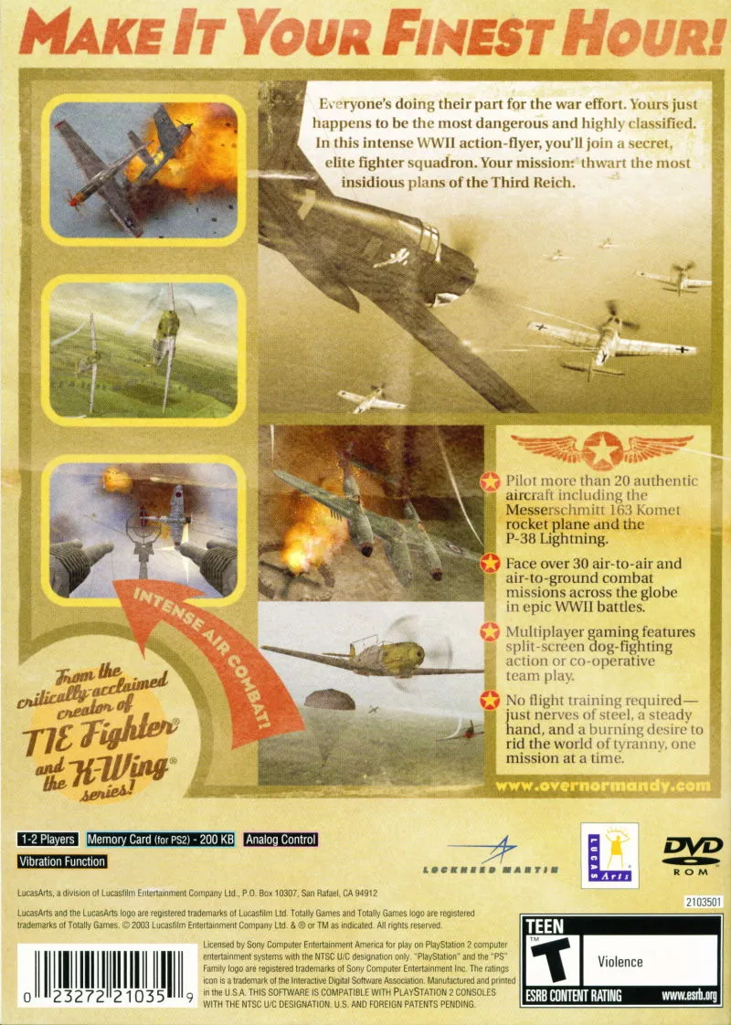 Secret Weapons Over Normandy box back