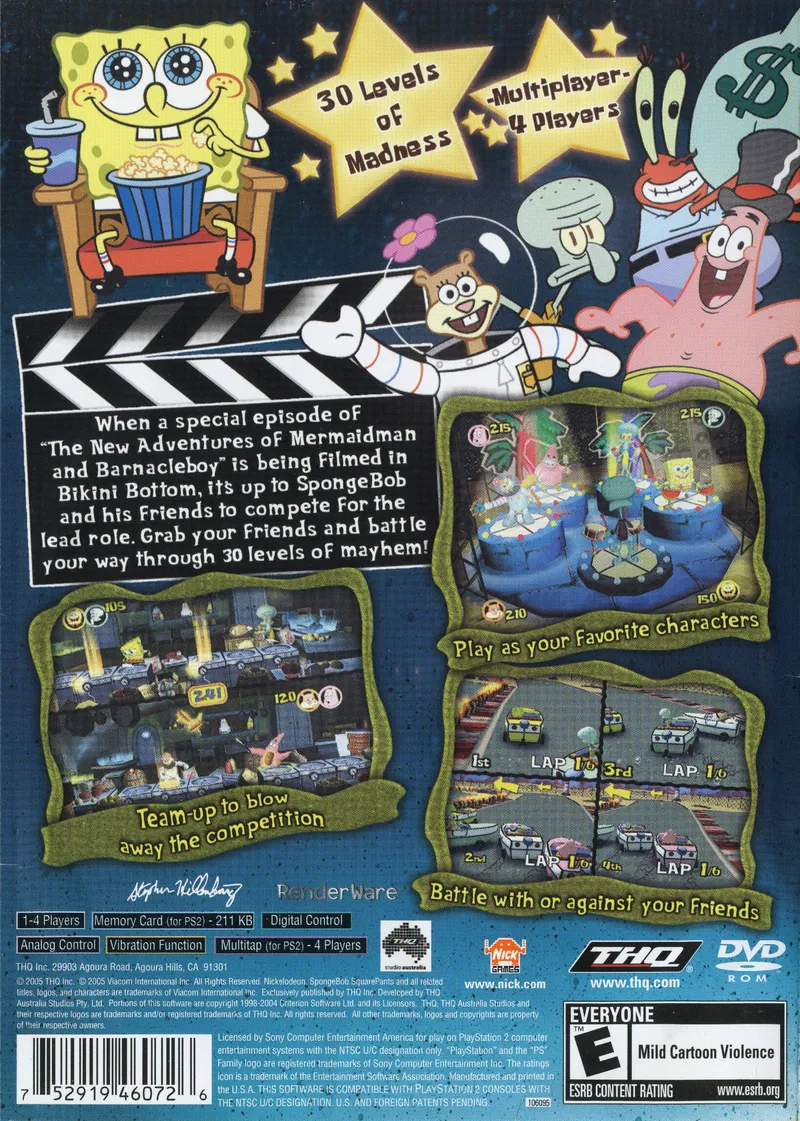 SpongeBob SquarePants: Lights, Camera, Pants! box back