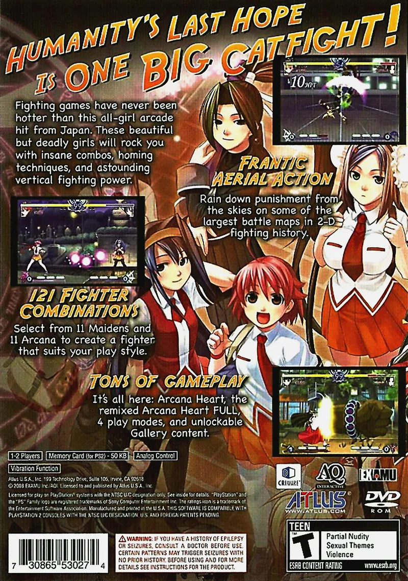 Arcana Heart box back