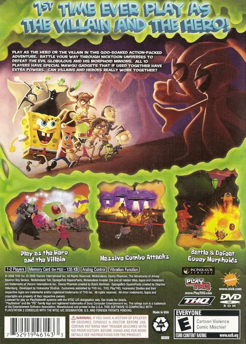 SpongeBob SquarePants featuring Nicktoons: Globs of Doom box back