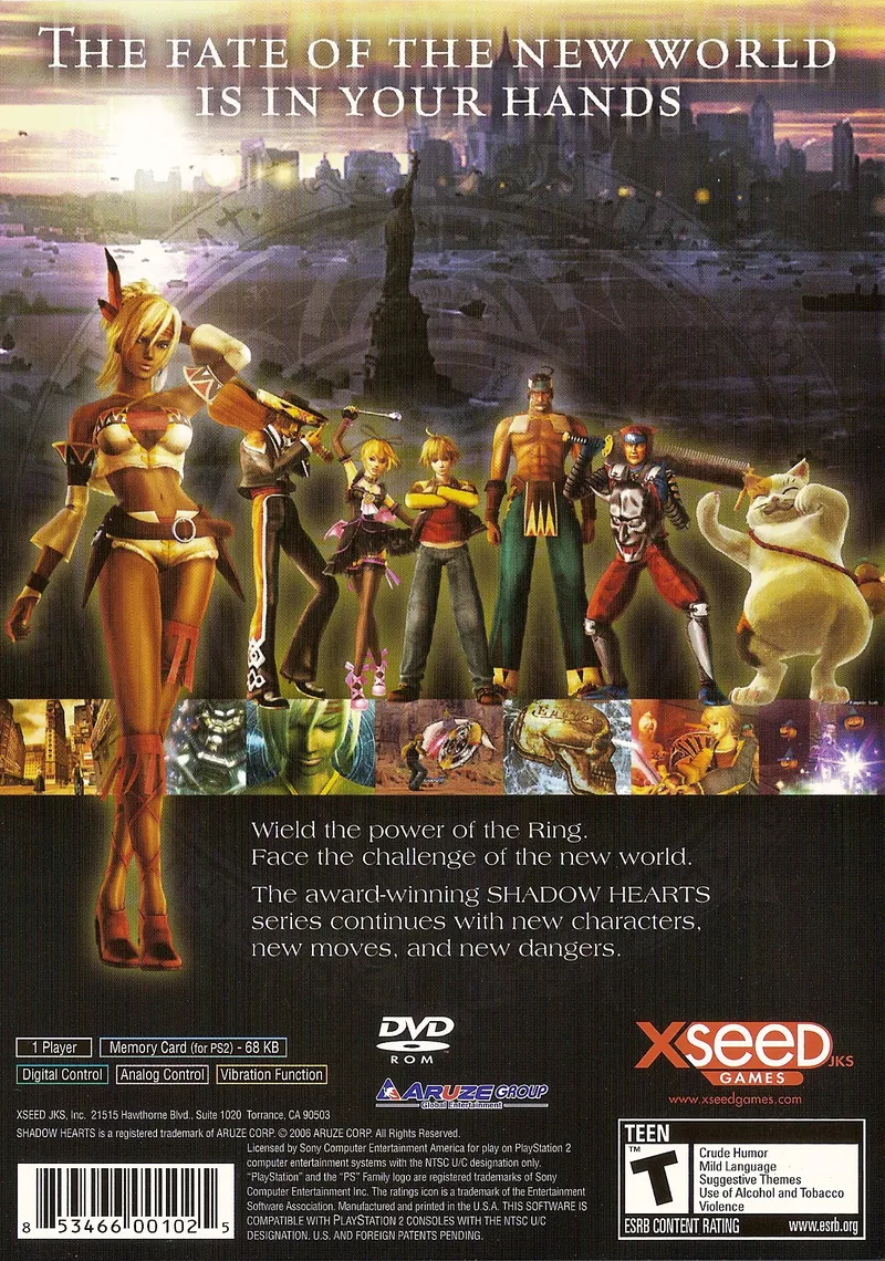Shadow Hearts: From the New World box back