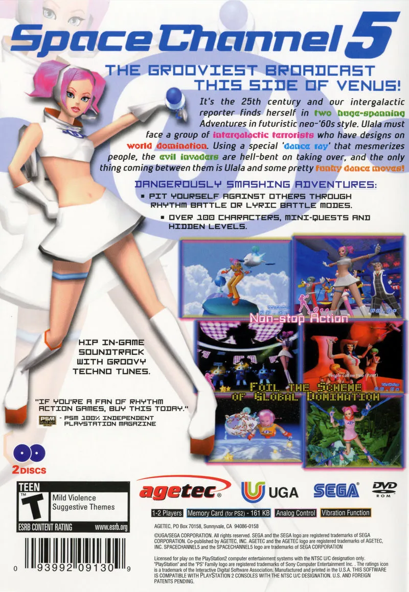 Space Channel 5: Special Edition box back