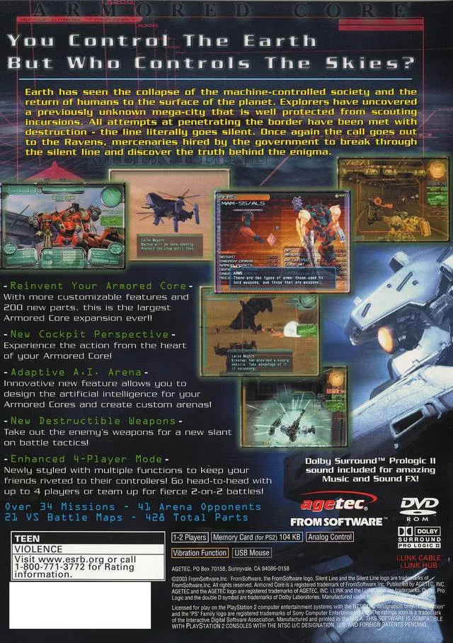 Armored Core: Silent Line box back