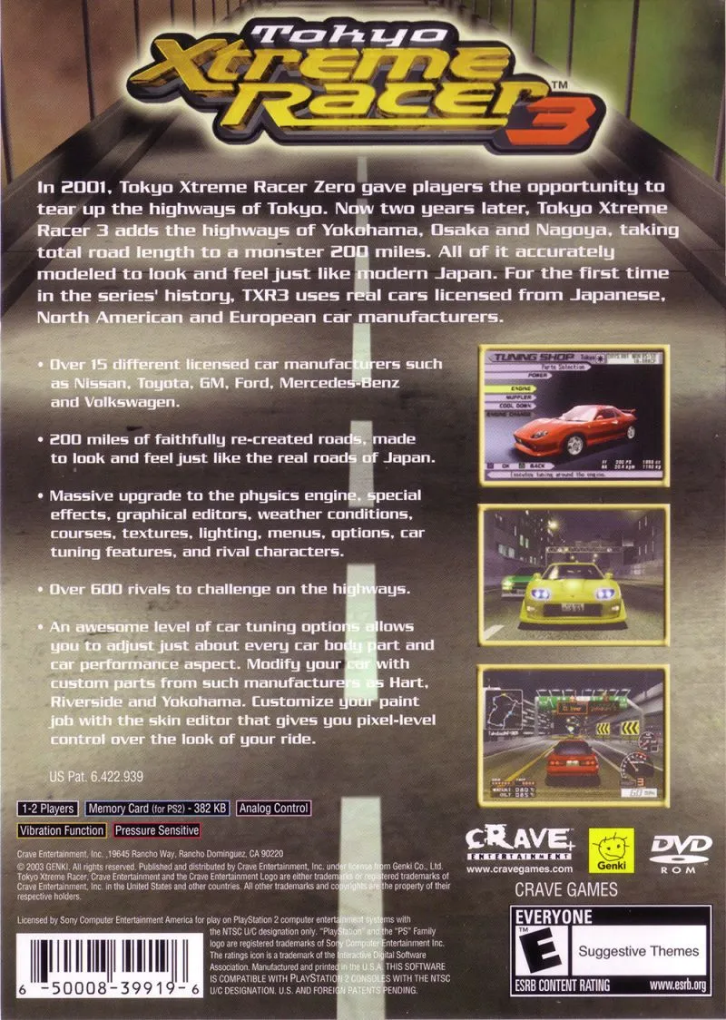Tokyo Xtreme Racer 3 box back