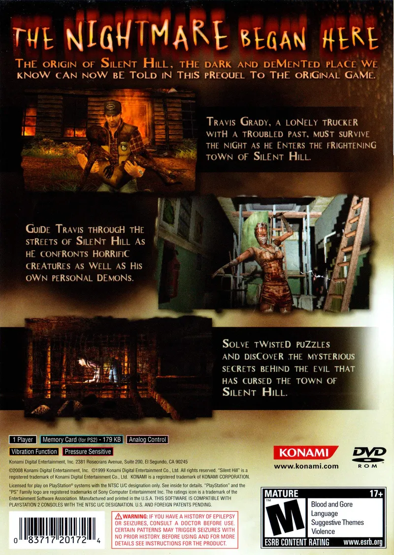 Silent Hill: Origins box back