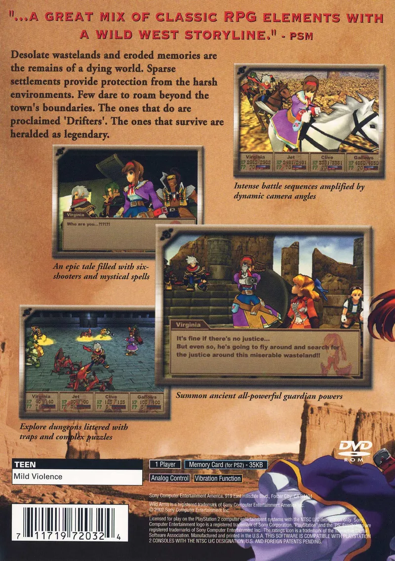 Wild Arms 3 box back