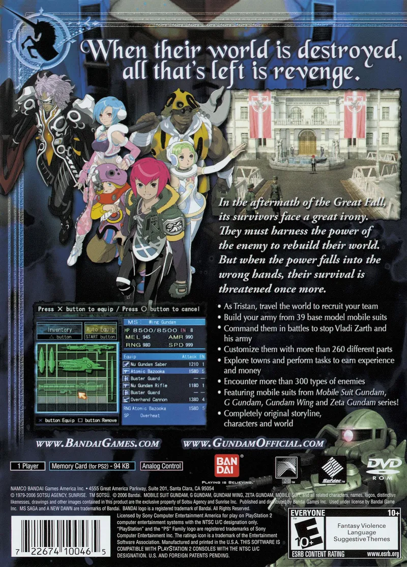 MS Saga: A New Dawn box back