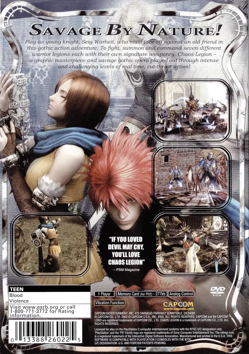 Chaos Legion box back