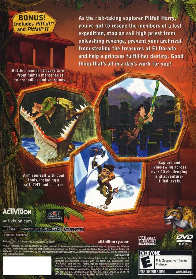 Pitfall: The Lost Expedition box back