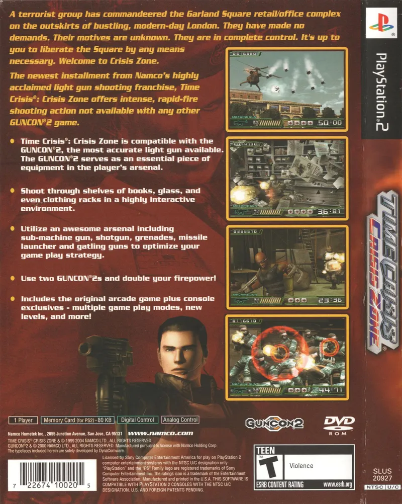 Time Crisis: Crisis Zone box back