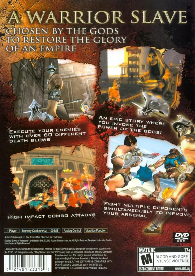 Gladiator: Sword of Vengeance box back