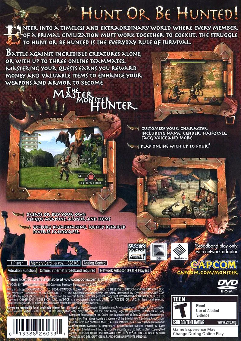 Monster Hunter box back