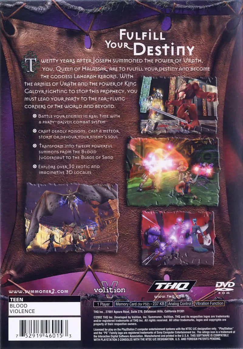 Summoner 2 box back