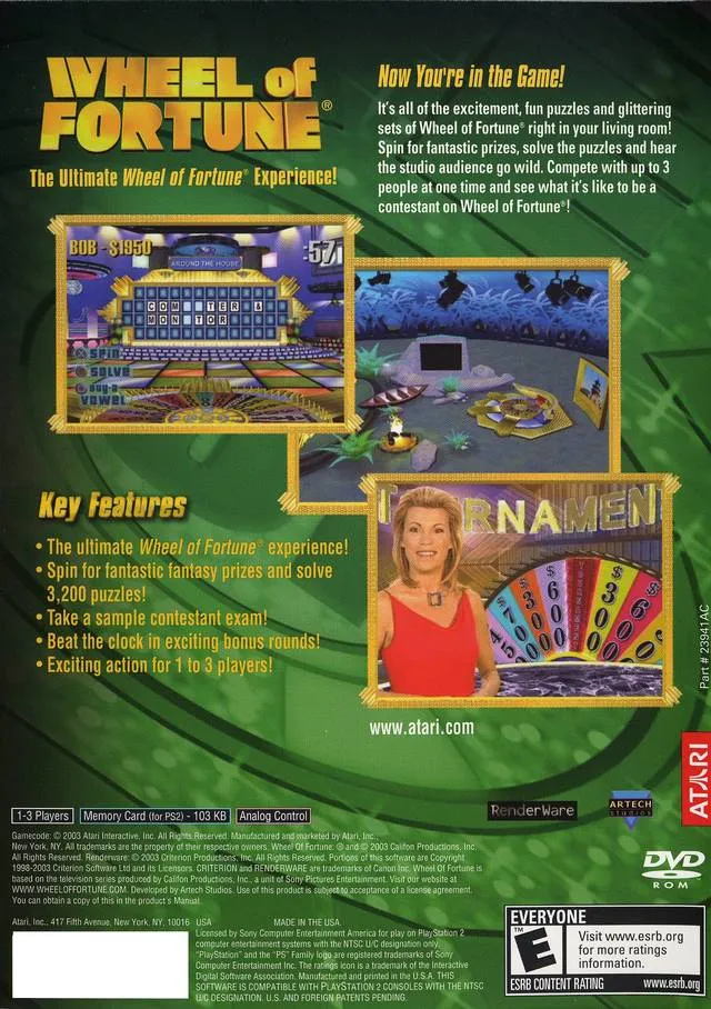 Wheel of Fortune box back