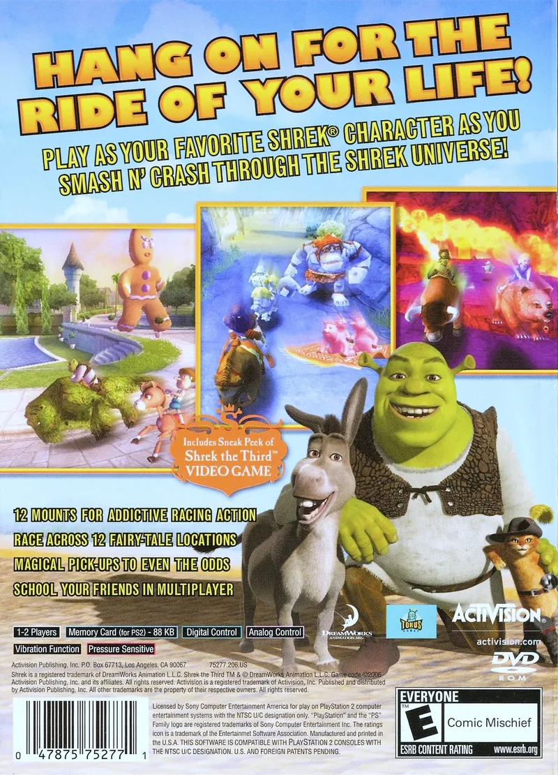 Shrek Smash n' Crash Racing box back