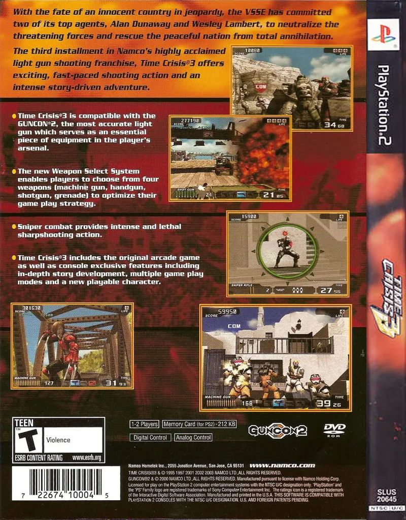 Time Crisis 3 box back