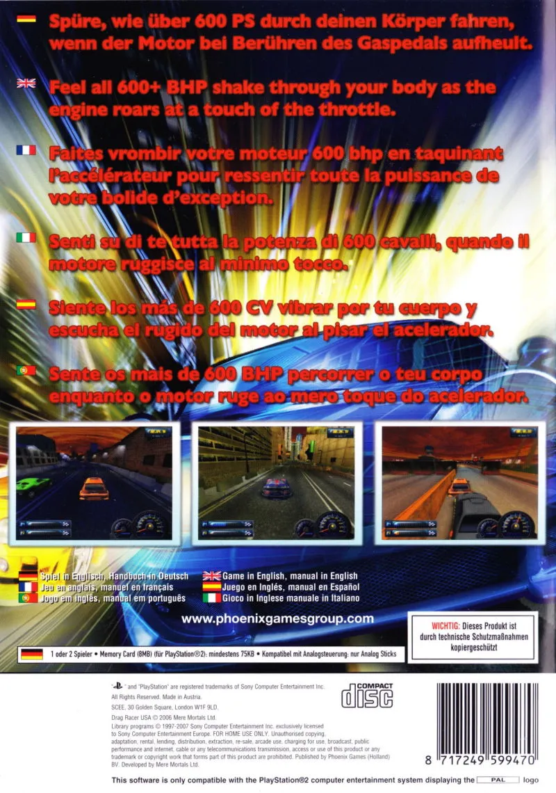 Drag Racer USA box back