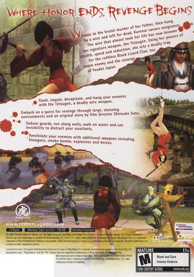 Red Ninja: End of Honor box back